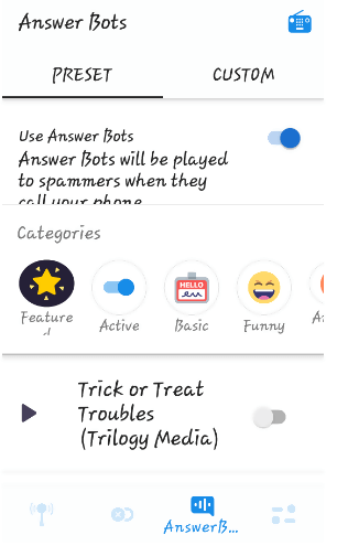 Robokiller answer bot settings
