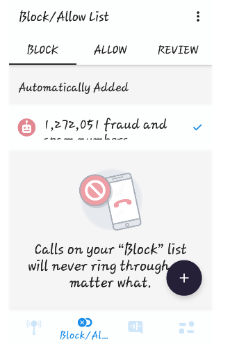 Robokiller block and allow list
